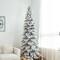 9ft. Pre-Lit Flocked Layered Spruce Artificial Christmas Tree, Warm White LED Lights